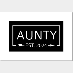 Aunty Est. 2024 Expect Baby 2024, Aunty 2024 New Aunt 2024 Posters and Art